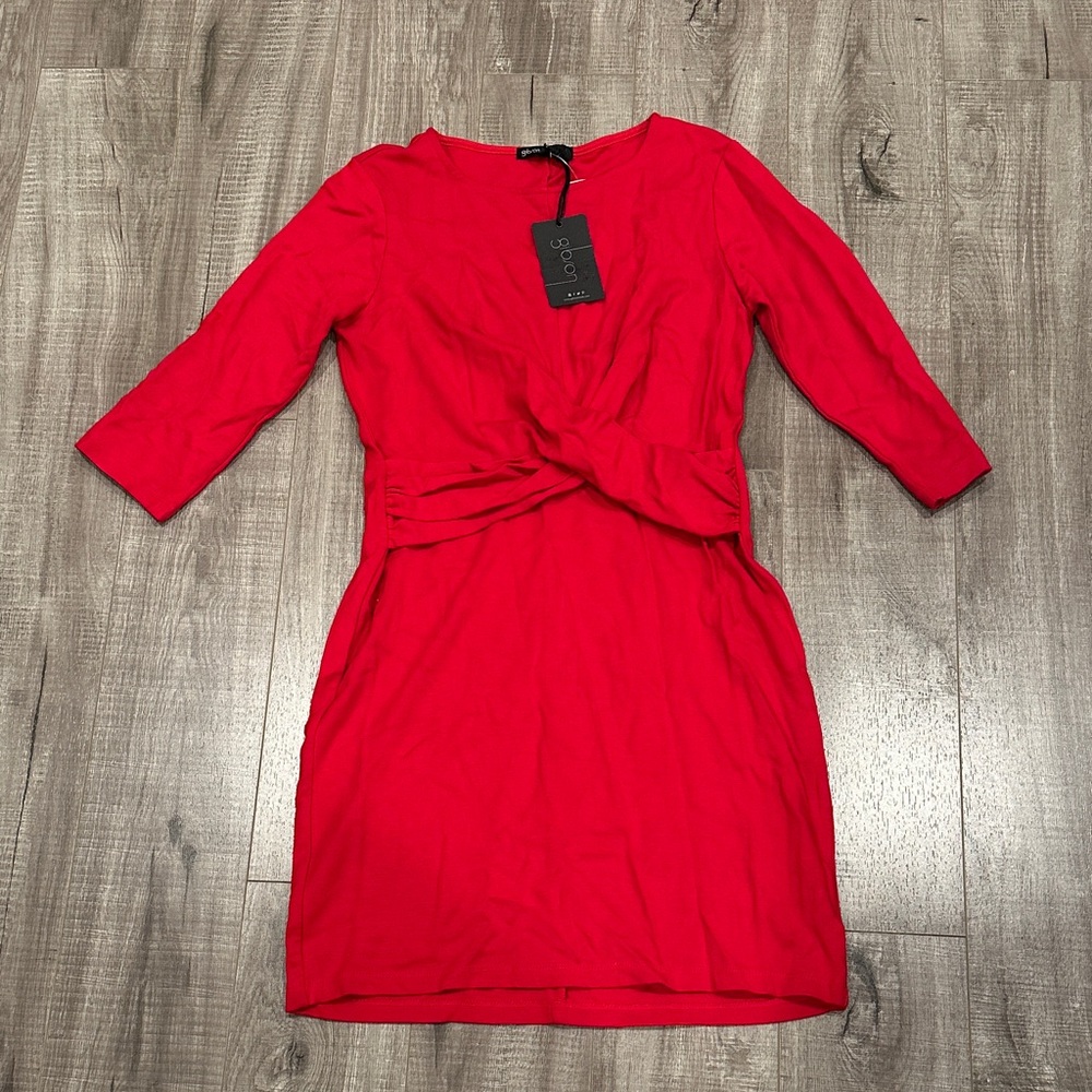 Soho Vibrant Red Long Sleeve Dress